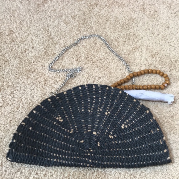 NWT! ZARA black half moon woven crossbody bag - Picture 3 of 10